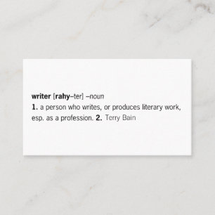 Writer Defined [as You] Business Card