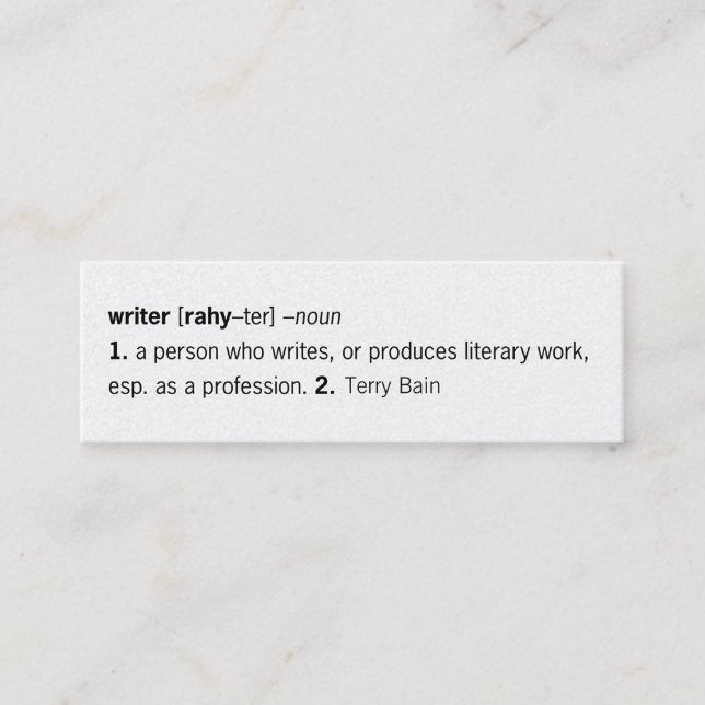 Writer Defined [as You] Mini Business Card (Front)