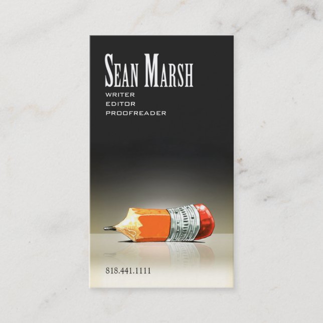 Writer Editor 5 Stylish Creative Proofreader Business Card (Front)