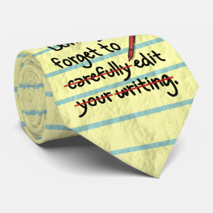 Writer Editor Editing Reminder Note Tie