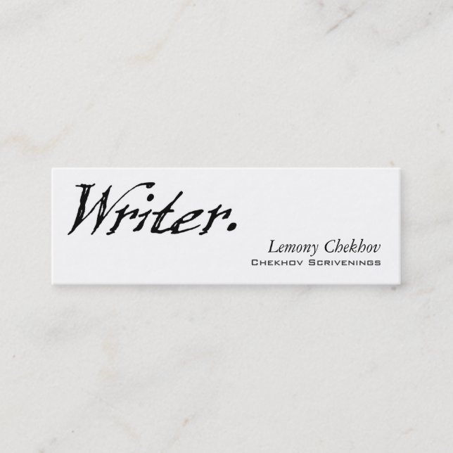 Writer Four Score Mini Business Card (Front)