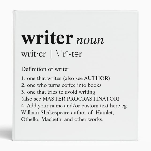 Writer Fun Personalized Dictionary  Binder (Front)