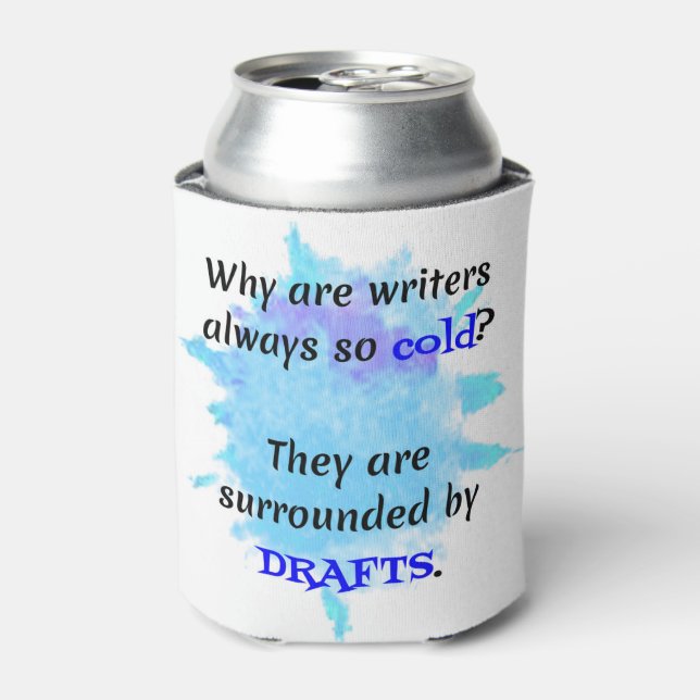 Writer Joke English Teacher Funny Gift Can Cooler (Can Front)