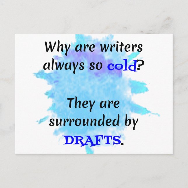 Writer Joke English Teacher Funny Gift Postcard (Front)