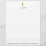 Writer Light Bulb Idea Business Letterhead<br><div class="desc">Light bulb idea design letterhead for a writer,  consultant or editor. It's essential to present branded matching materials for your business or service. Add this whimsical letterhead to your matching materials.
See the entire COLLECTION of matching materials at:  https://www.zazzle.com/collections/minimalist_light_bulb_idea-119790786500344270</div>