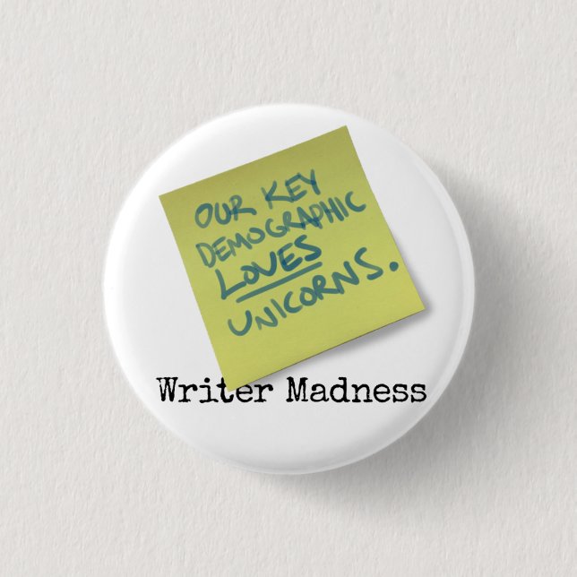 "Writer Madness" Movie Round Button (Front)