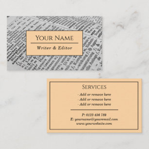 Writer Modern Typography Classic Business Card