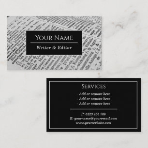 Writer Modern Typography Classic Business Card