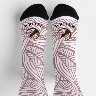 Writer Pink Leaves Socks