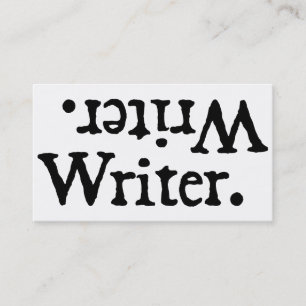 Writer Reversal Black White Business Card