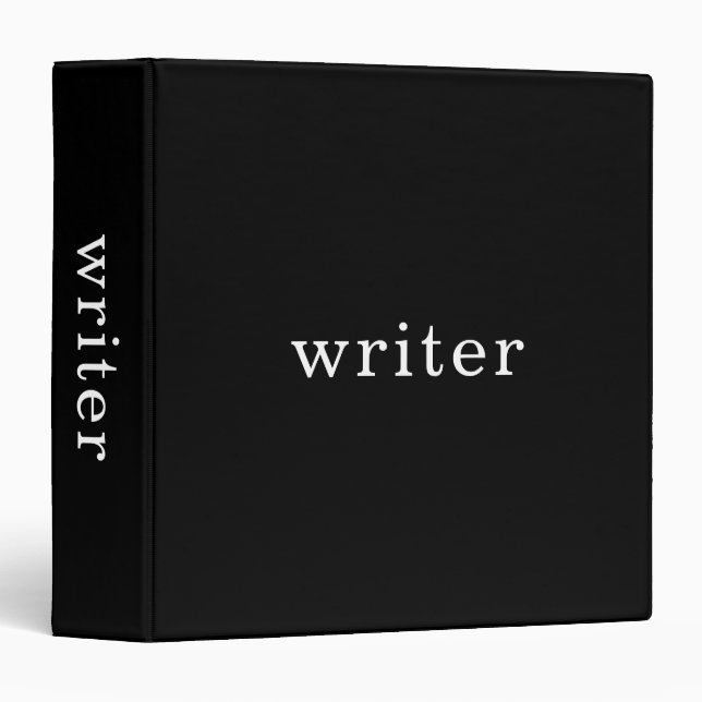 Writer Simple Modern Black Binder (Front/Spine)