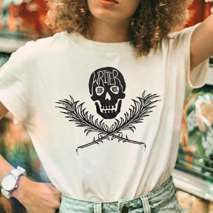 Writer Skull and Crossbones Quills T-Shirt