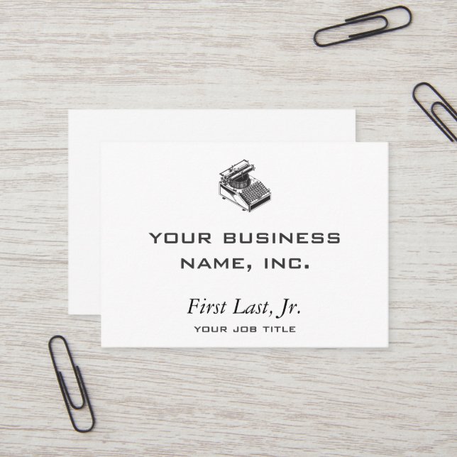Writer -Type Writing Machine - Typewriter Business Card (Front/Back In Situ)