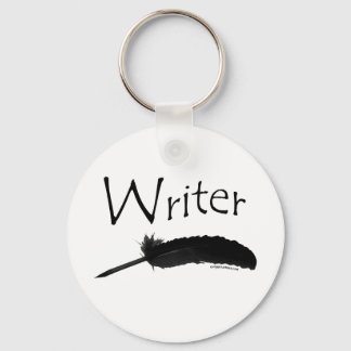 Writer with quill pen keychain