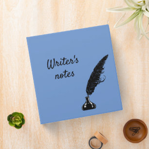 Writer's binder, pen & ink & customizable script 3 binder