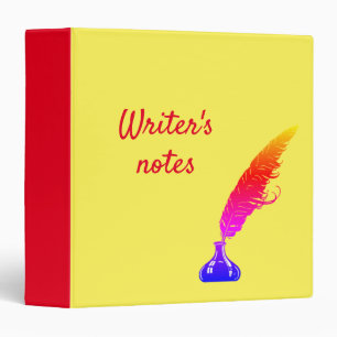 Writer's binder, pen & ink & customizable script 3 binder