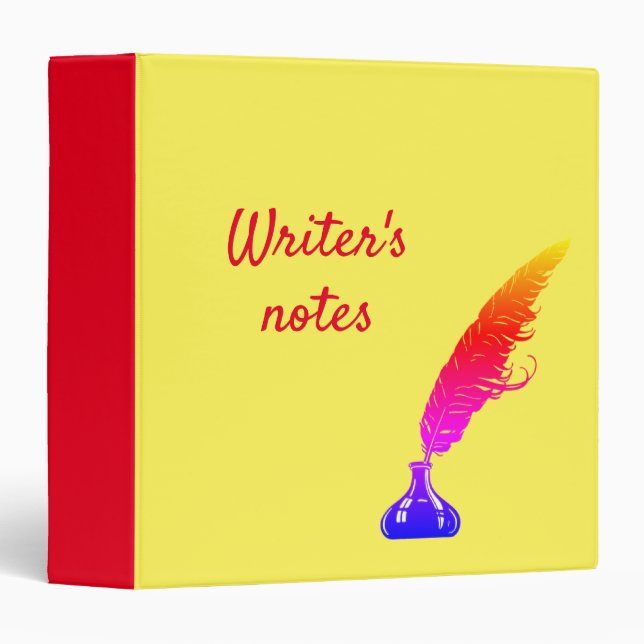 Writer's binder, pen & ink & customizable script 3 binder (Front/Spine)