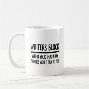 Writers Block Funny Imaginary Friends Author Write Coffee Mug