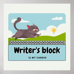 Writer's Block: Hilarious Writer's Comic Strip Poster