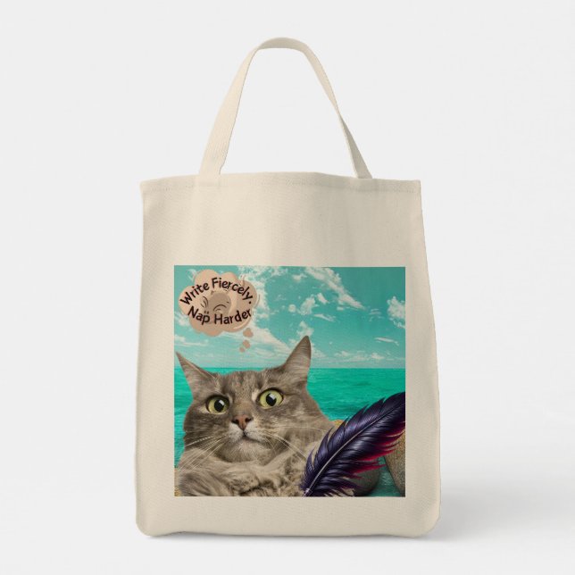 Writer's cat Tote Bag (Back)