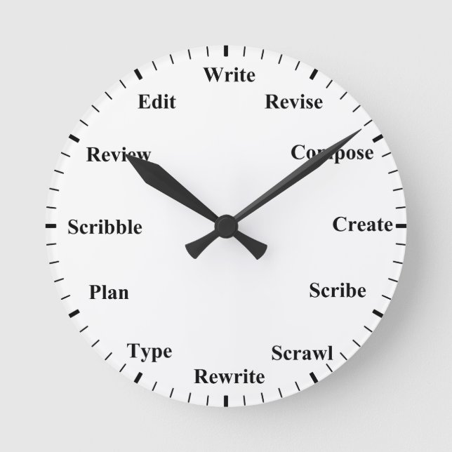Writer's Clock - Always Time to Write Wall Clock (Front)