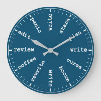 Writer's Clock for Journalist or Novelist in Blue