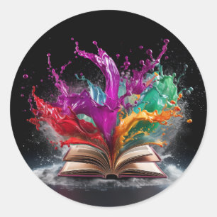 Writer's Delight Colourful Classic Round Sticker