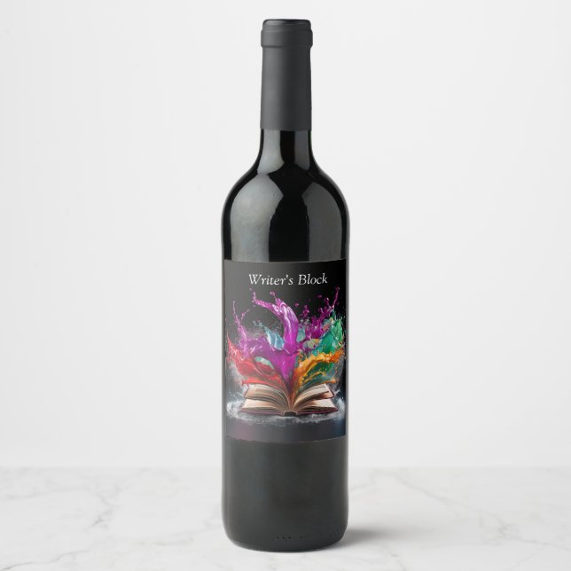 Writer's Delight Colourful Wine Label (Front)