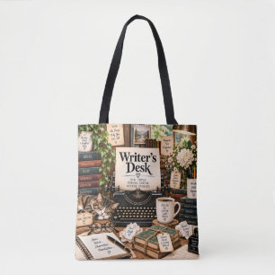 Writer's Desk Literary Writing Tote Bag