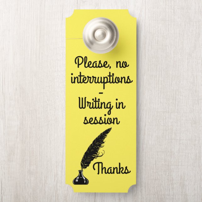 Writer's Do Not Disturb, Back Writing Complete Door Hanger (On Knob)