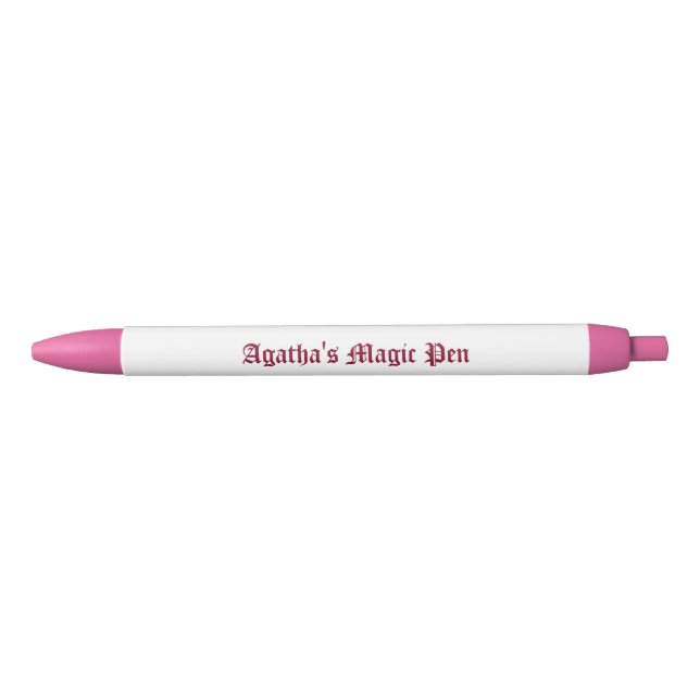 Writer's Gift Pen, Customizable, Pink, Black Ink Pen (Front)