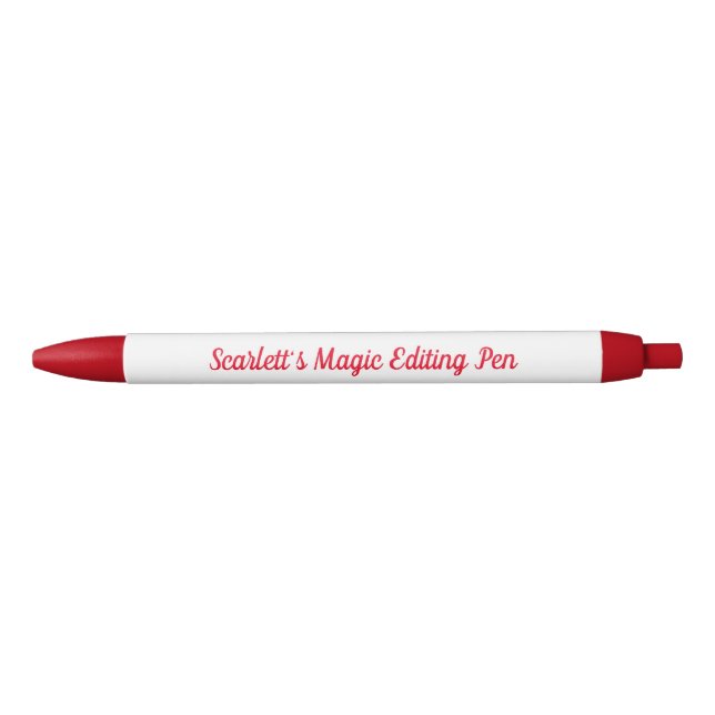 Writer's Gift Pen, Customizable, Red Script, Ink Pen (Front)