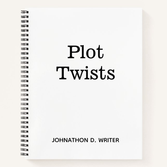 Writer's Modern Plot Twists Name Spiral Notebook (Front)