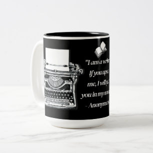 Writer's Quote Vintage Typewriter Two-Tone Coffee Mug