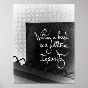 Writing a book author manifesto black and white poster