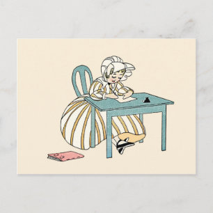 Writing a letter postcard