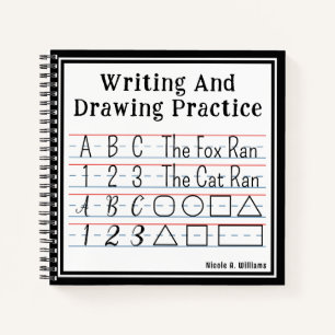 Writing And Drawing Practice Black Square Notebook