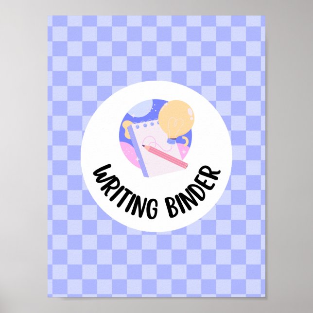 writing binder title page insert poster (Front)