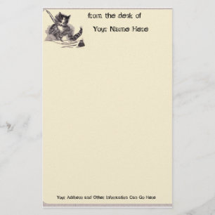 Writing Cat Stationery