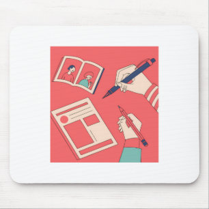 Writing Colourful Expressive Digital Art Illustrat Mouse Pad