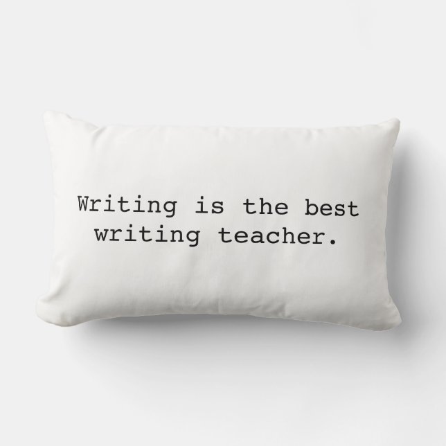 Writing cushion, looks like typewriting, gift lumbar pillow (Front)