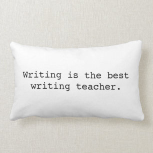Writing cushion, looks like typewriting, gift lumbar pillow