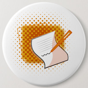 Writing Lover  6 Inch Round Button