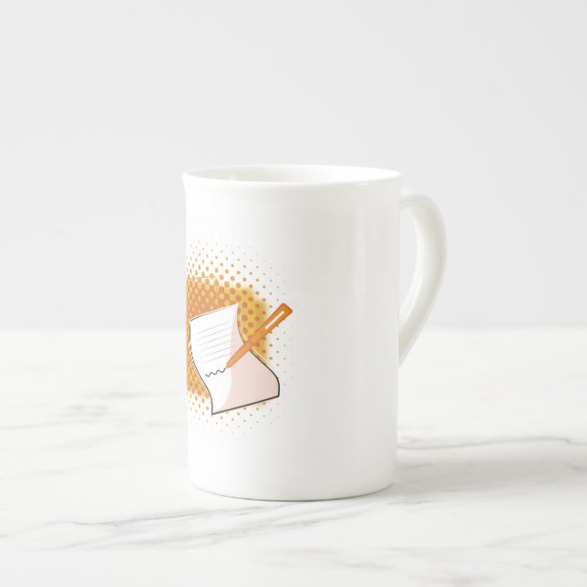 Writing Lover  Bone China Mug (Front Right)