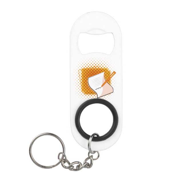 Writing Lover  Keychain Bottle Opener (Front)