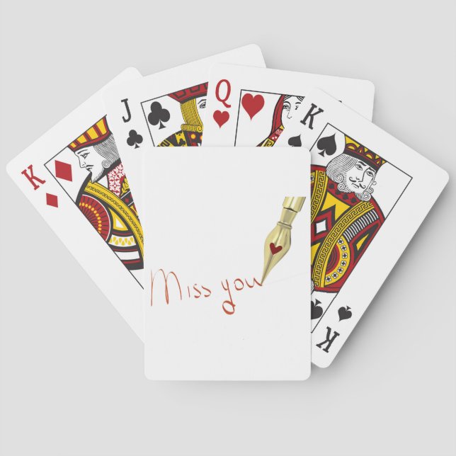 Writing Miss You Playing Cards (Back)