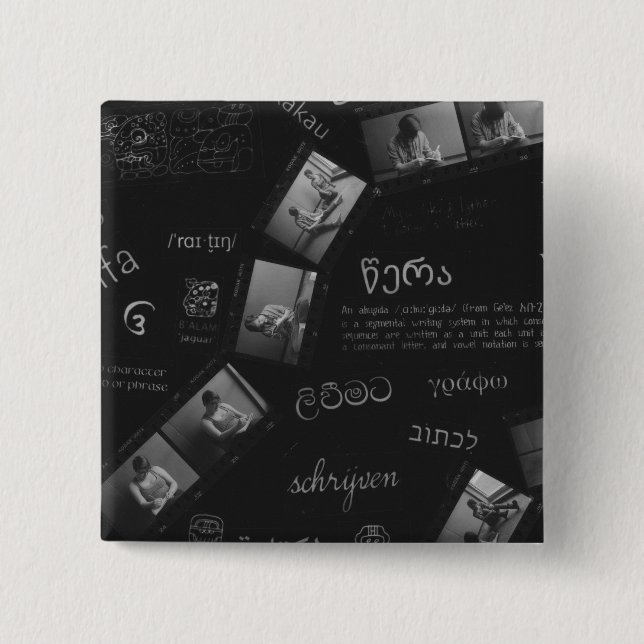 Writing Photogram 2 Inch Square Button (Front)