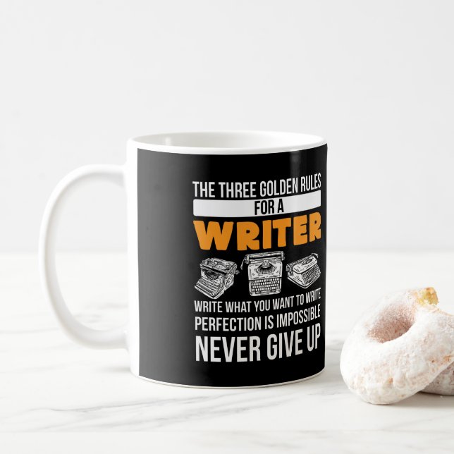 Writing Published Author The Three Golden Rules Coffee Mug (With Donut)
