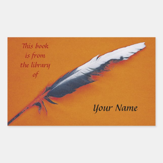 Writing quill library sticker plate (Front)