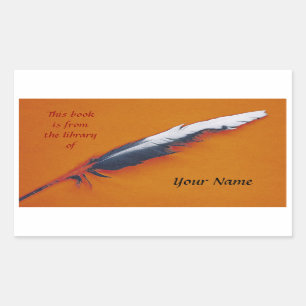 Writing quill library sticker plate